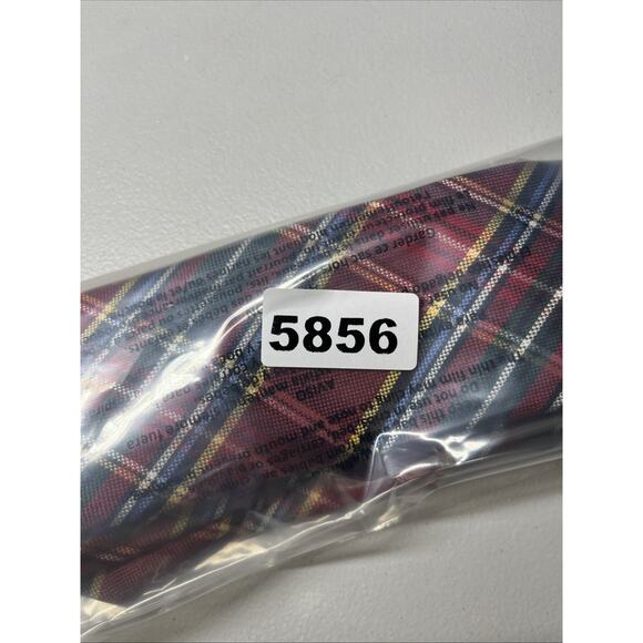 JoS A Bank Silk Tie Red Tartan Plaid Mens Necktie 2 7/8"X58" - Picture 9 of 9